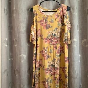 Oddy cold shoulder dress w/ pockets